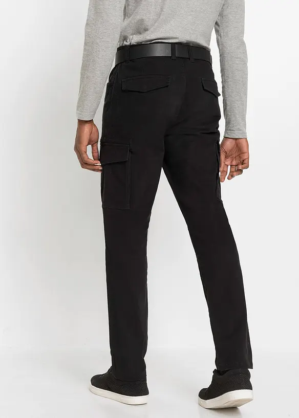 Strečové kalhoty Slim Fit s cargo kapsami, Straight, bonprix
