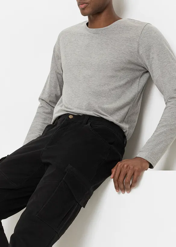Strečové kalhoty Slim Fit s cargo kapsami, Straight, bonprix