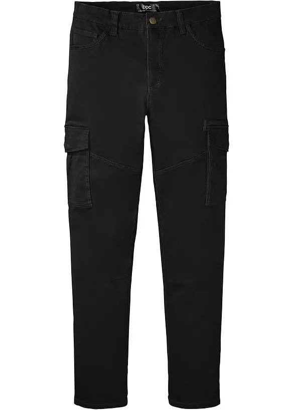 Strečové kalhoty Slim Fit s cargo kapsami, Straight, bonprix