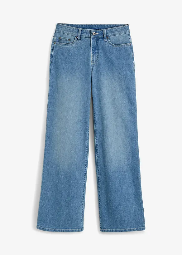 Strečové džíny Wide Leg, Mid Waist, bonprix