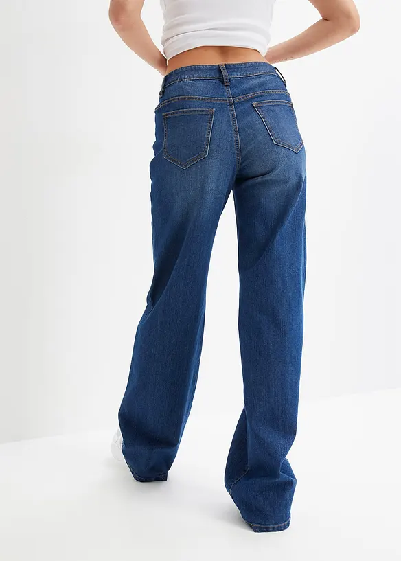 Strečové džíny Wide Leg, Mid Waist, bonprix