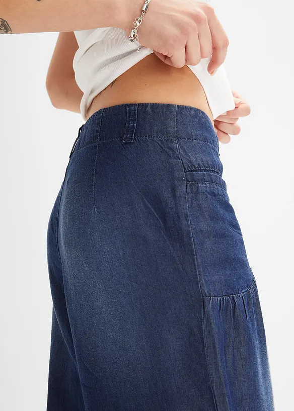Kalhoty ze splývavého lyocellu, Wide Leg, bonprix