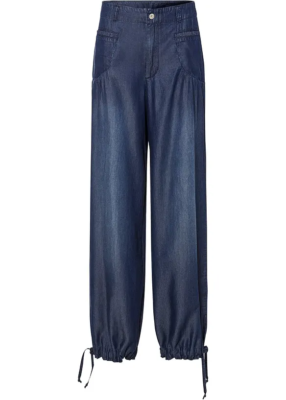 Kalhoty ze splývavého lyocellu, Wide Leg, bonprix