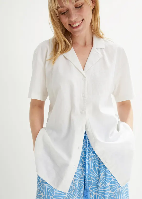 Volná oversize halenka z lehké lněné směsi, bonprix