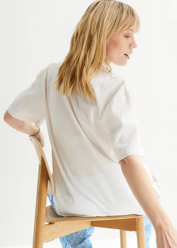 Volná oversize halenka z lehké lněné směsi, bonprix