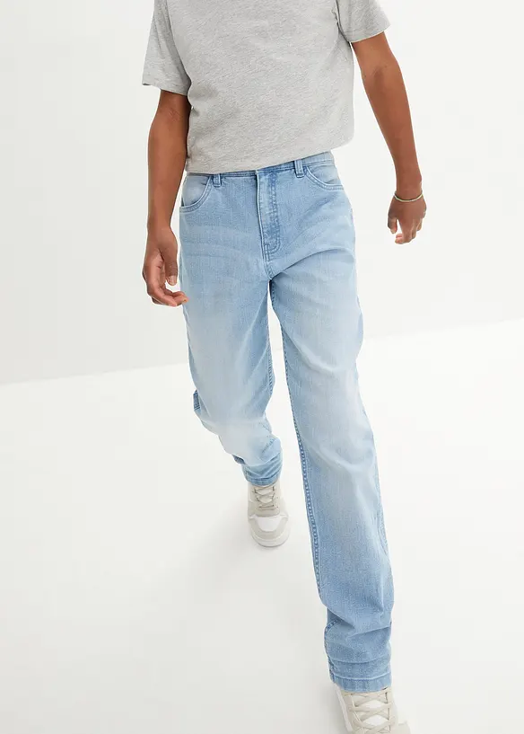 Strečové džíny s nastavitelným pasem, Loose Fit, Straight, bonprix