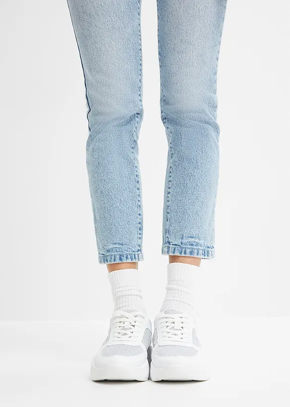 Slim Fit džíny Mid Waist, cropped, bonprix