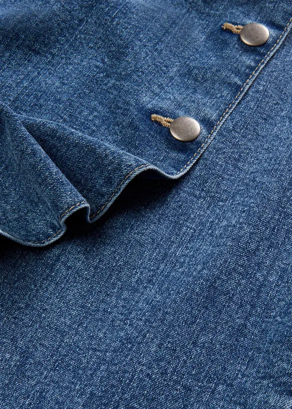 Zavinovací džínová sukně, Mid Waist, bonprix