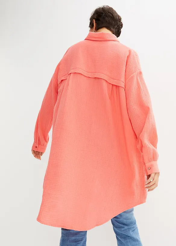 Dlouhá oversize halenka z mušelínu, bonprix