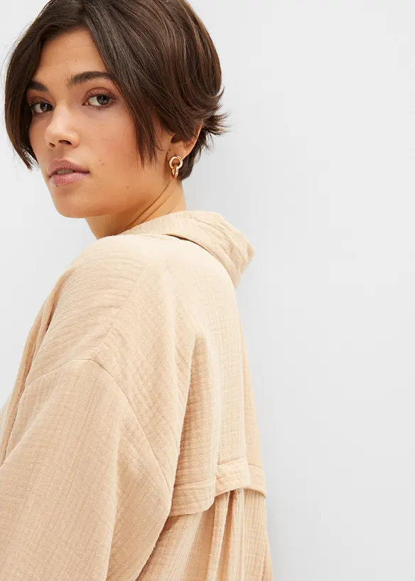 Dlouhá oversize halenka z mušelínu, bonprix
