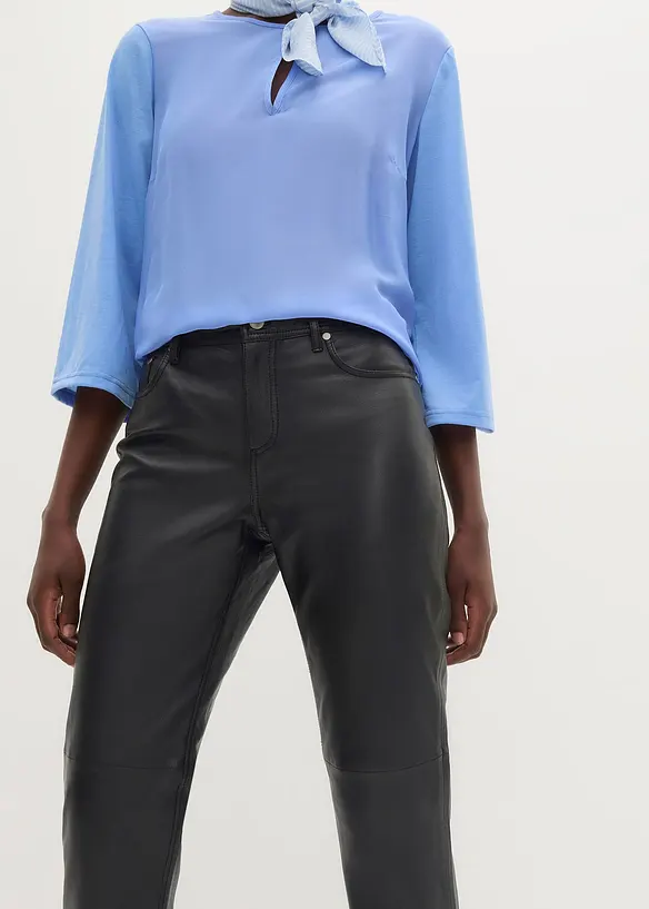 Kožené kalhoty z jehněčí kůže napa, bonprix