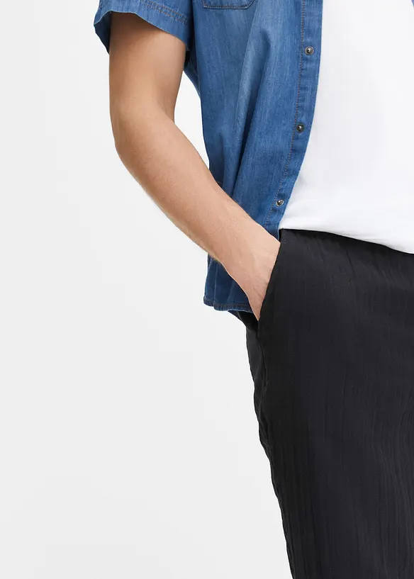 Mušelínové kalhoty bez zapínání, Regular Fit, Tapered, bonprix