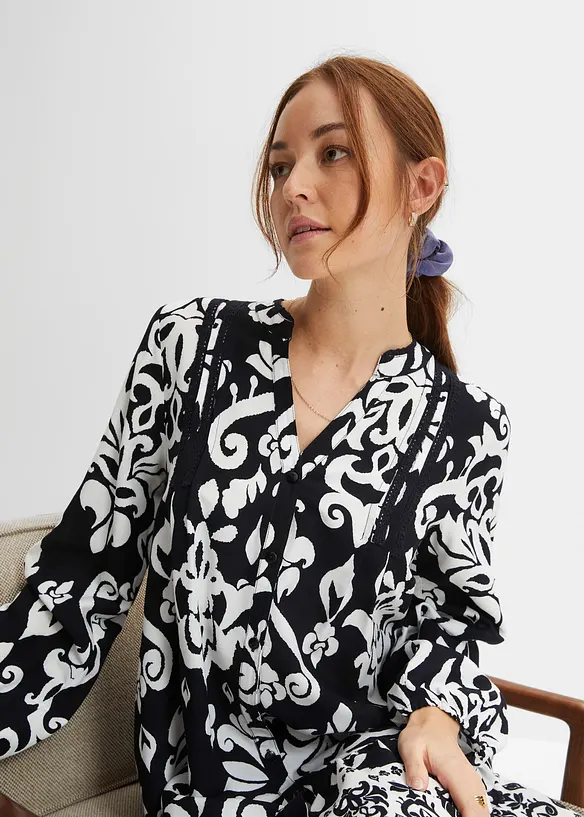 Tunikové šaty ze splývavé viskózy, bonprix