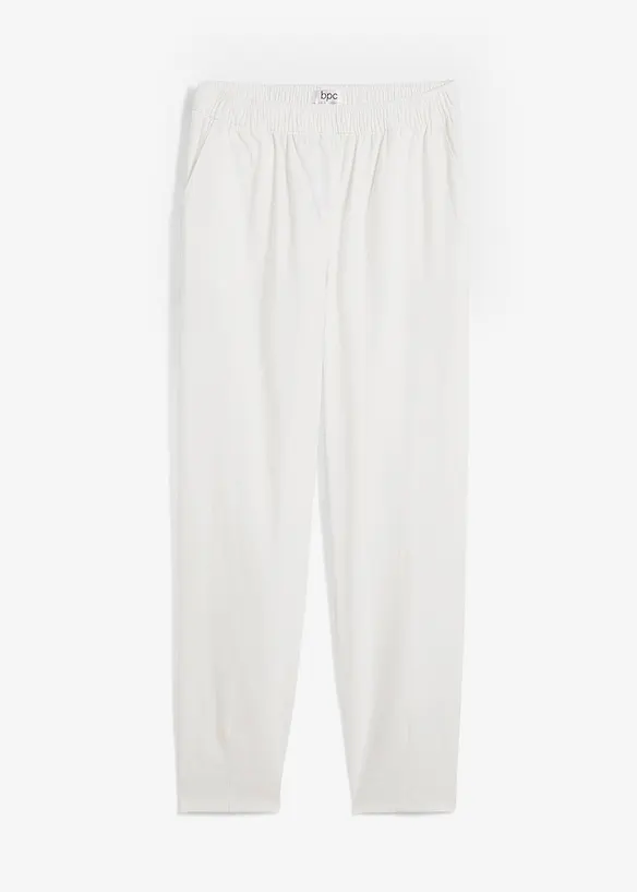 Kalhoty ze směsi bavlny a lnu, High Waist, bonprix