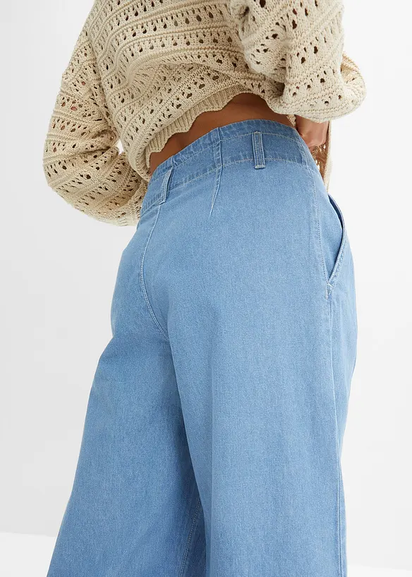 Džíny Wide Leg, Low Waist, nízký podíl streče, bonprix