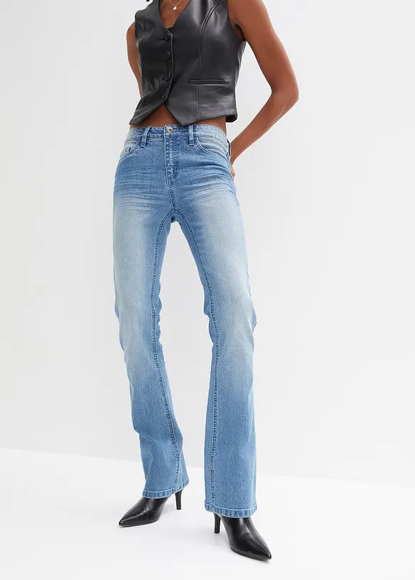 Strečové džíny Flared Mid Waist, bonprix