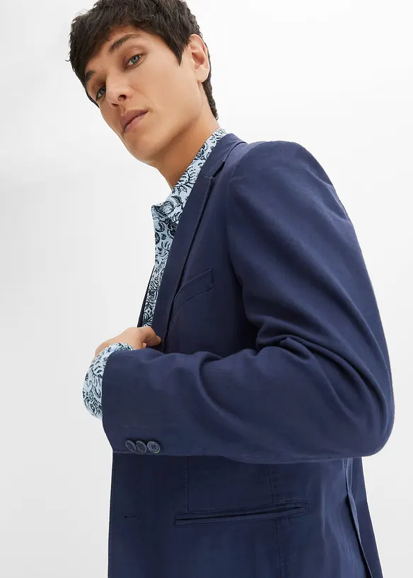 Oblek se lnem (2dílná souprava), Slim Fit, bonprix