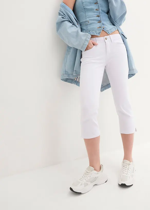 Džíny Slim Fit, Mid Waist, zkrácené, bonprix