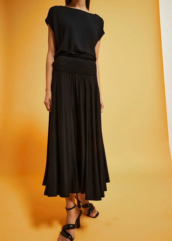 Žerzejová sukně ze splývavé viskózy, bonprix