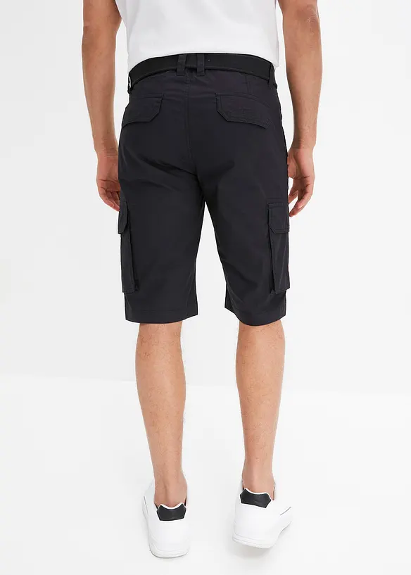Cargo bermudy s pohodlným pasem a páskem, Regular Fit, bonprix