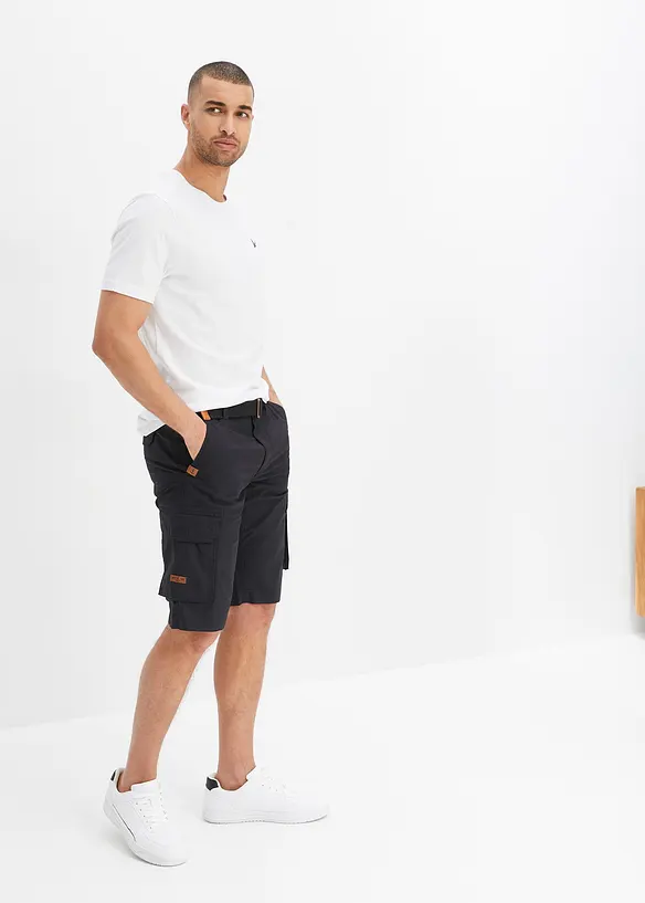 Cargo bermudy s pohodlným pasem a páskem, Regular Fit, bonprix