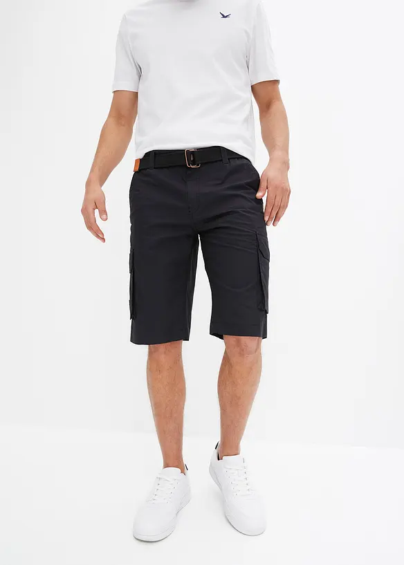 Cargo bermudy s pohodlným pasem a páskem, Regular Fit, bonprix