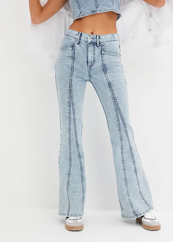 Zvonové džíny High Waist, bonprix