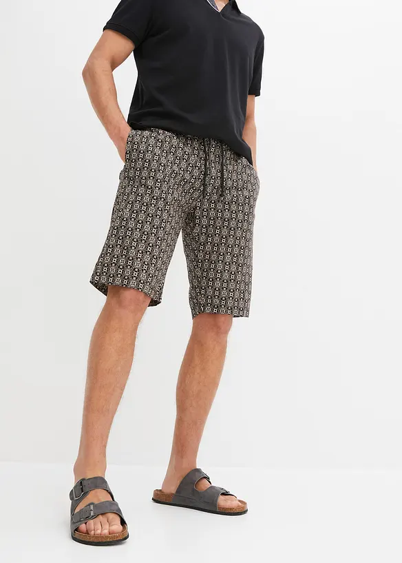 Lněné chino bermudy, bonprix