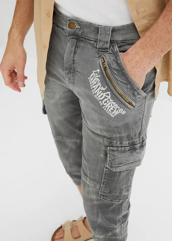 3/4 džíny s cargo kapsami, Loose Fit, bonprix