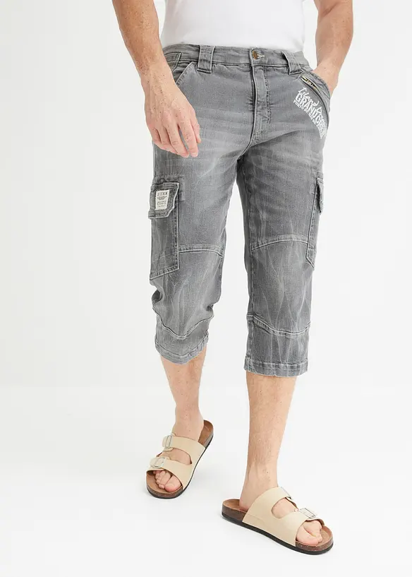 3/4 džíny s cargo kapsami, Loose Fit, bonprix