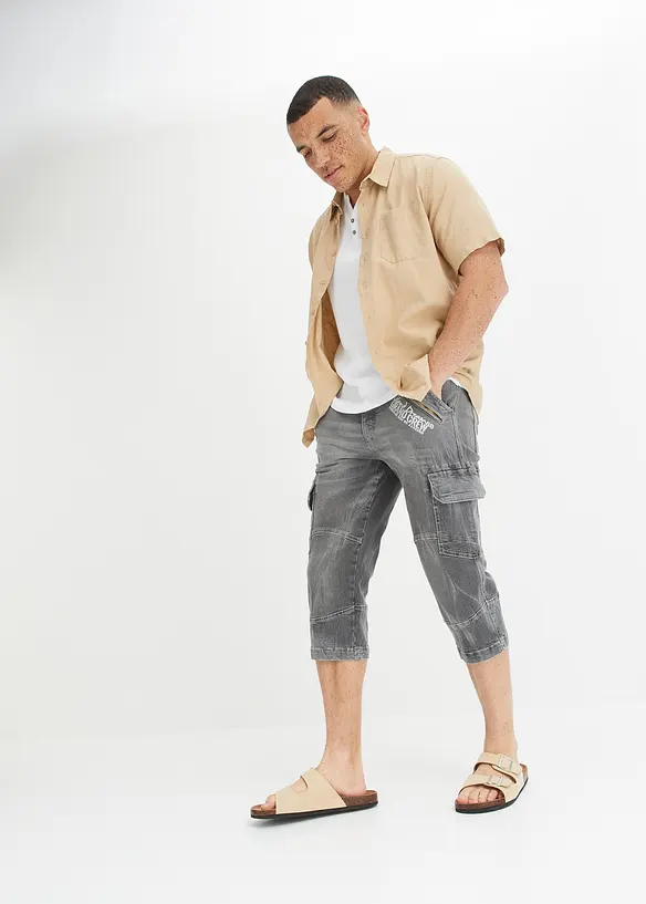 3/4 džíny s cargo kapsami, Loose Fit, bonprix