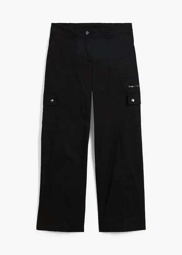 Bavlněné cargo džíny, Mid Waist, bonprix