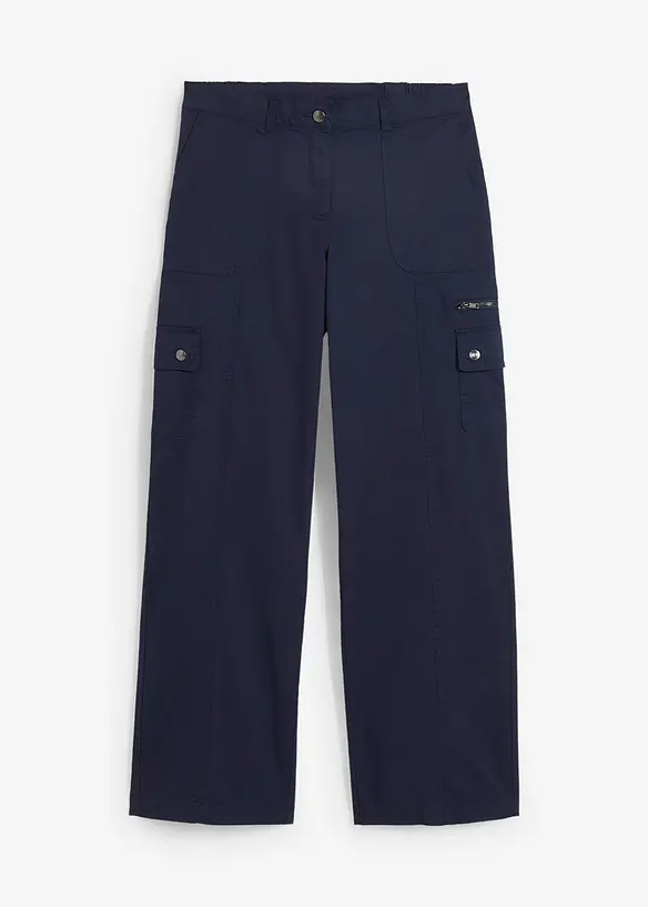 Bavlněné cargo džíny, Mid Waist, bonprix