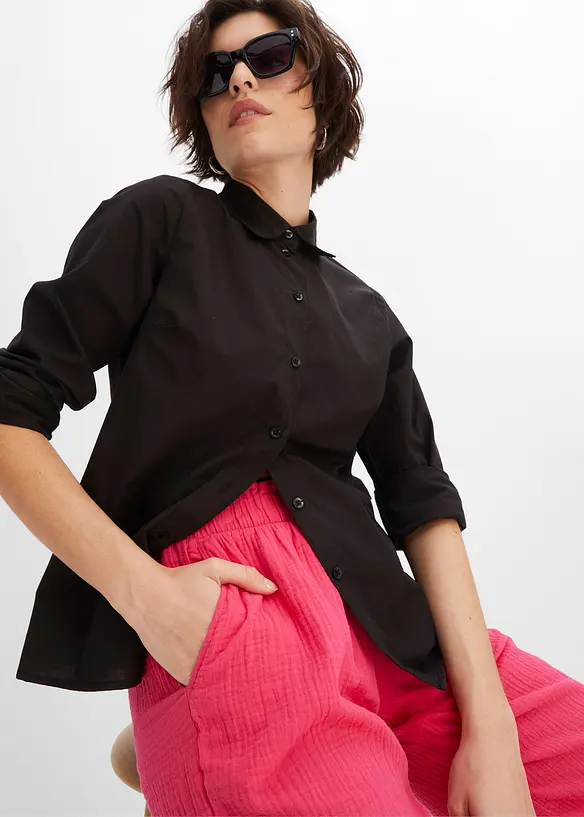 Kalhoty Culotte z bavlněného mušelínu, bonprix