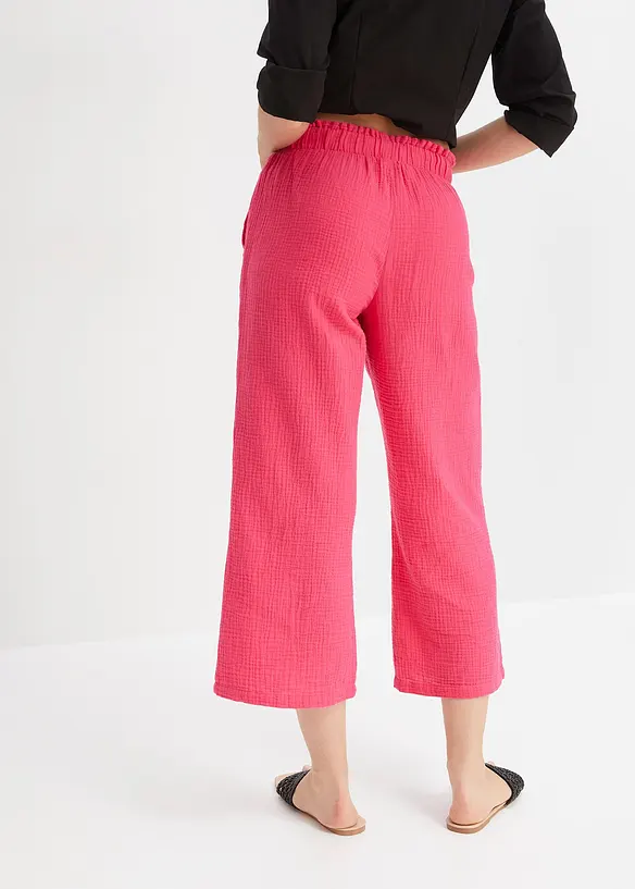 Kalhoty Culotte z bavlněného mušelínu, bonprix