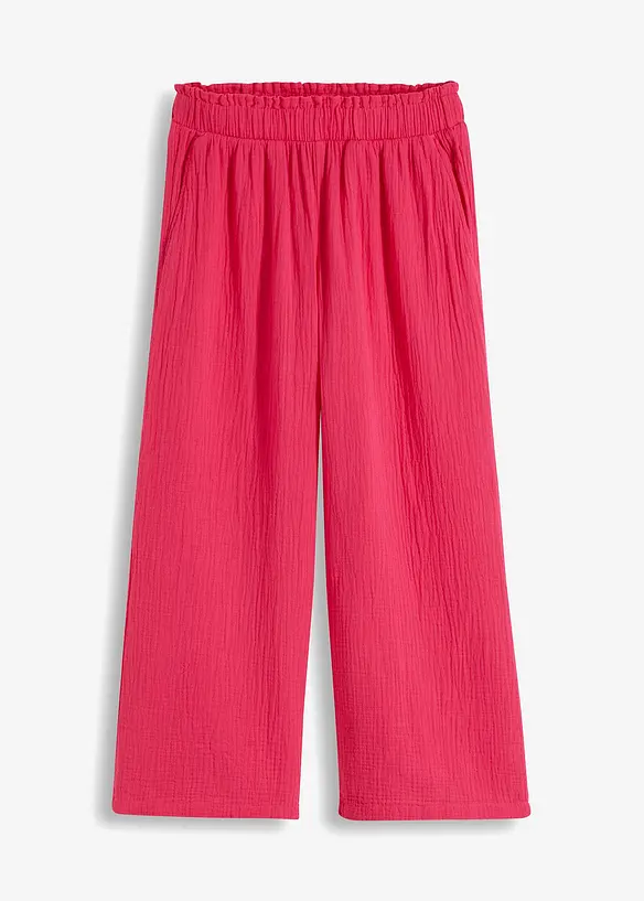 Kalhoty Culotte z bavlněného mušelínu, bonprix