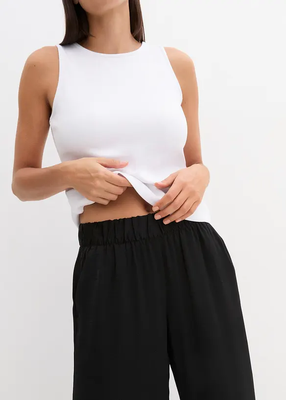 Lehké kalhoty Palazzo ze strukturovaného materiálu, bonprix