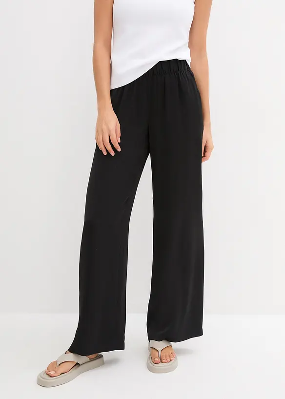 Lehké kalhoty Palazzo ze strukturovaného materiálu, bonprix