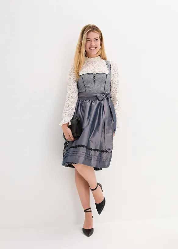 Kroj Dirndl s žakárem a zástěrou (2dílná souprava), bonprix
