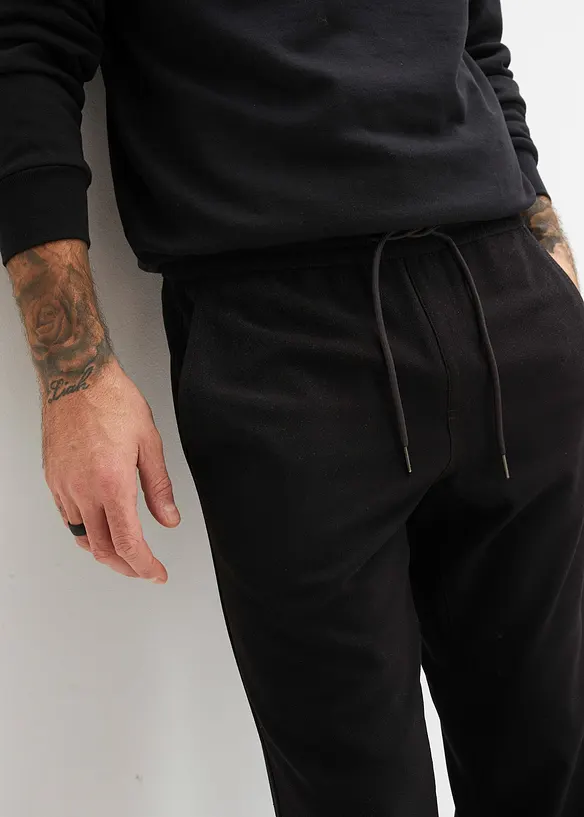 Strečové kalhoty bez zapínání, Loose Fit, Straight, bonprix