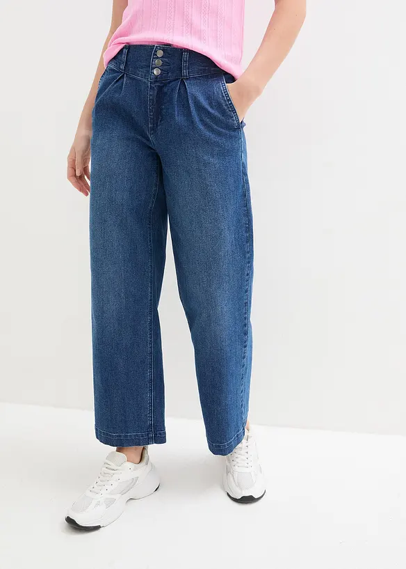 Džíny s pohodlným pasem, Wide Leg, High Waist, bonprix