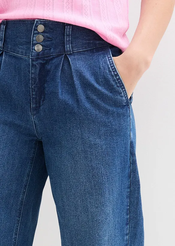 Džíny s pohodlným pasem, Wide Leg, High Waist, bonprix