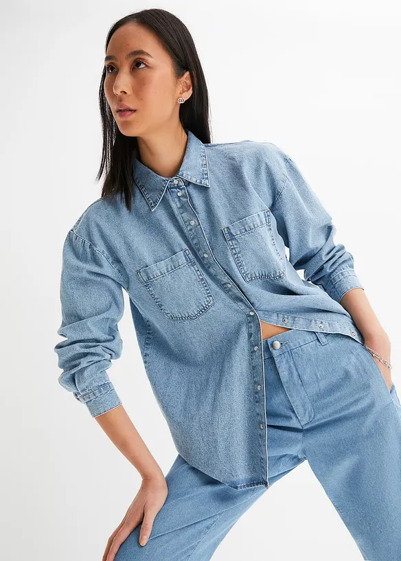 Oversized džínová košile, bonprix