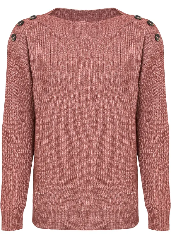 Oversize svetr s knoflíky, bonprix