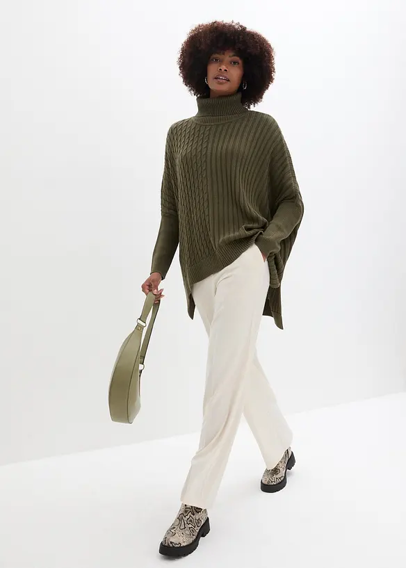 Oversize svetr ve stylu ponča, bonprix