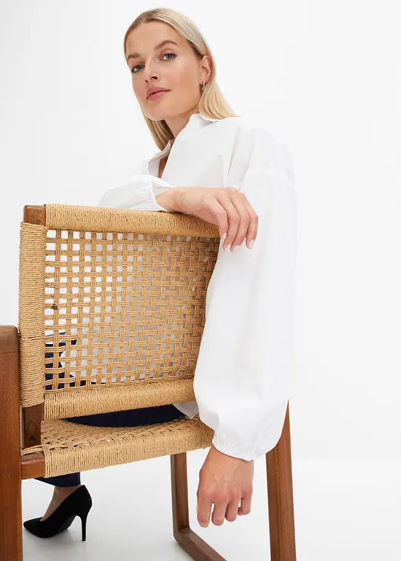 Dlouhá oversized halenka z čisté bavlny, bonprix