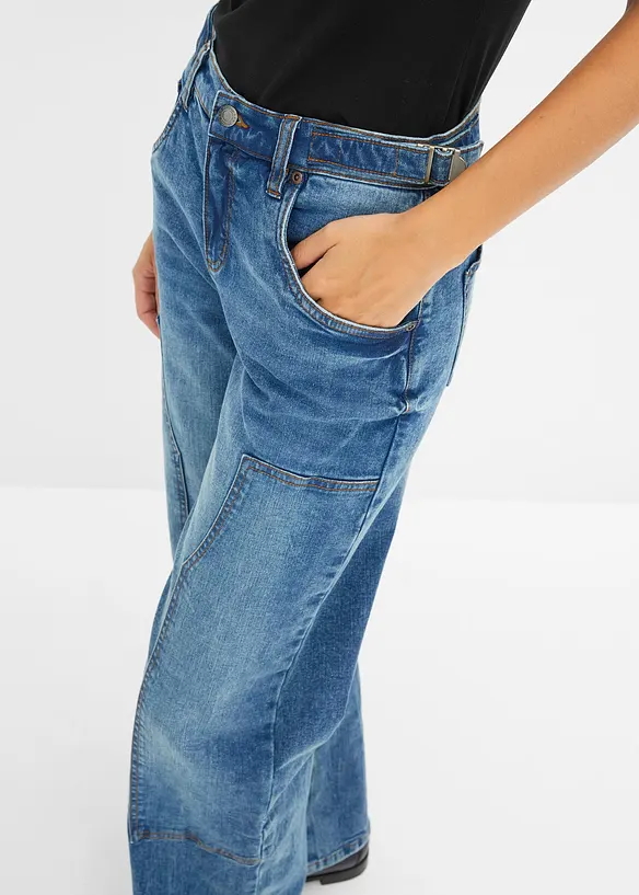 Džíny Wide Leg, Mid Waist, bonprix