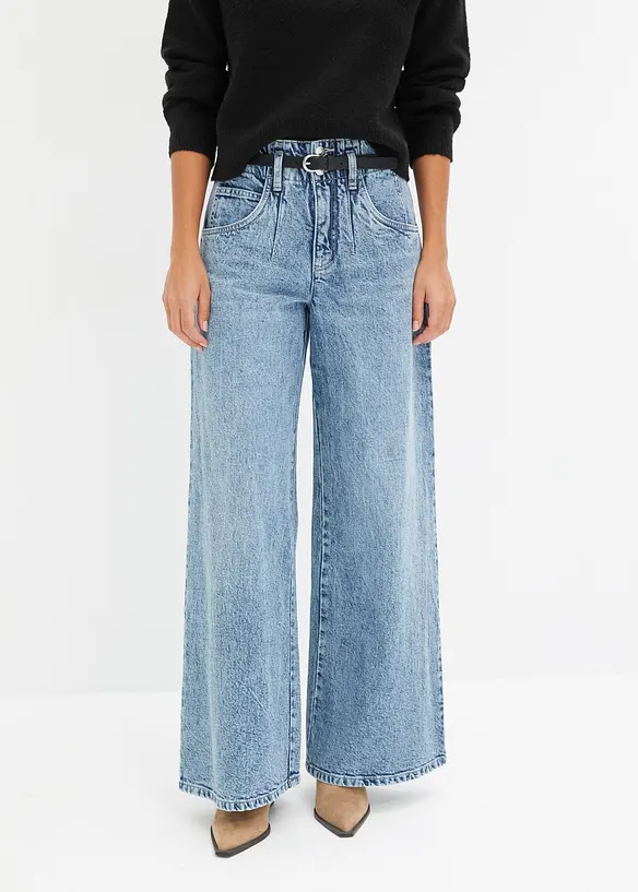 Džíny Wide Leg, High Waist, bonprix