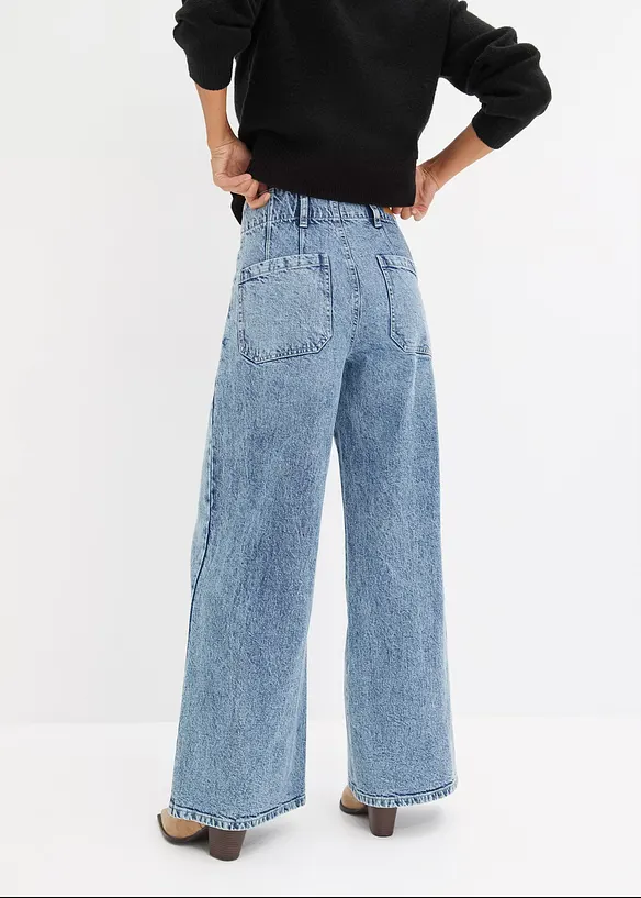 Džíny Wide Leg, High Waist, bonprix