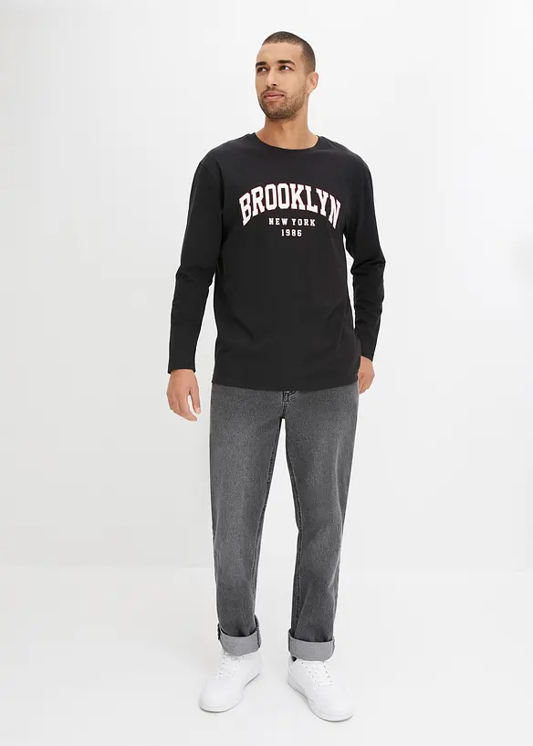 Triko s dlouhým rukávem, z organické bavlny, Loose Fit, bonprix